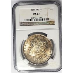 1885-O Morgan Silver Dollar $1 NGC MS63