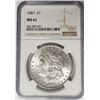 Image 1 : 1887-P $1 Morgan Silver Dollar NGC MS61