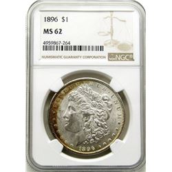 1896-P Morgan Silver Dollar $ NGC MS 62 Nice Light