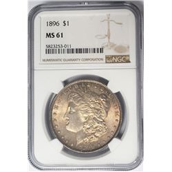 1896-P $1 Morgan Silver Dollar NGC MS61