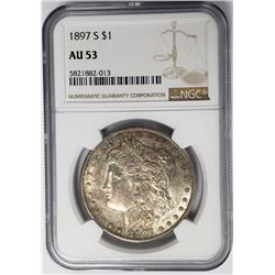 1897-S $1 Morgan Silver Dollar NGC AU53