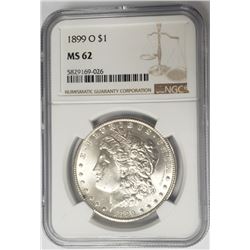 1899-O Morgan Silver Dollar $1 NGC MS62