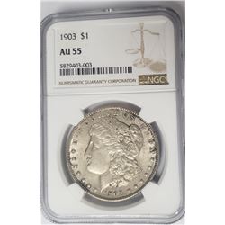 1903-P Morgan Silver Dollar $1 NGC AU55