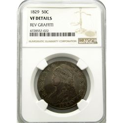 1829 BUST HALF DOLLAR NGC VF DETAILS