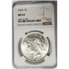 Image 1 : 1923-P $1 Peace Silver Dollar NGC MS63