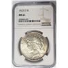 Image 1 : 1923-D $1 Peace Silver Dollar NGC MS61