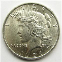 1924 PEACE DOLLAR BU