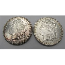 2-AU MORGAN DOLLARS 1883 & 1886