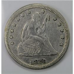 1876 SEATED QUARTER