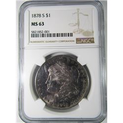 1878-S NGC MS63 MORGAN SILVER DOLLAR