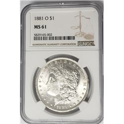 1881-O Morgan Silver Dollar $1 NGC MS61