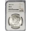 Image 1 : 1881-O Morgan Silver Dollar $1 NGC MS61