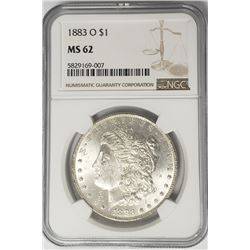 1883-O Morgan Silver Dollar $1 NGC MS62