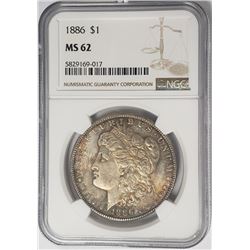 1886-P Morgan Silver Dollar $1 NGC MS62