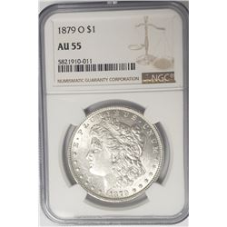 1879-O Morgan Silver Dollar $1 NGC AU55
