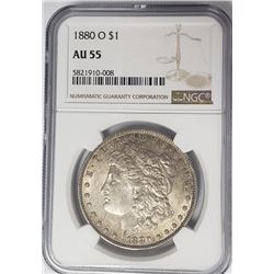 1888-O Morgan Silver Dollar $1 NGC AU55