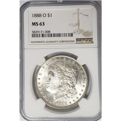1888-O Morgan Silver Dollar $1 NGC MS63