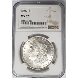 1889-P Morgan Silver Dollar $1 NGC MS62