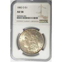 1882-O Morgan Silver Dollar $1 NGC AU58