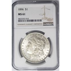 1896-P Morgan Silver Dollar $1 NGC MS61