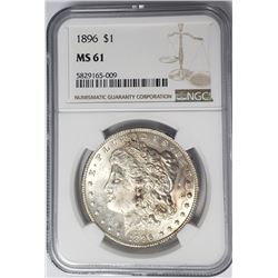 1896-P Morgan Silver Dollar $1 NGC MS61