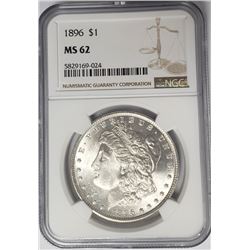 1896-P Morgan Silver Dollar $1 NGC MS62