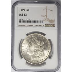 1896-P Morgan Silver Dollar $1 NGC MS63