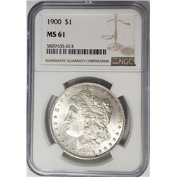 1900-P Morgan Silver Dollar $1 NGC MS61