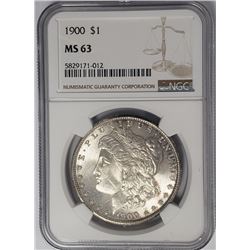 1900-P Morgan Silver Dollar $1 NGC MS63
