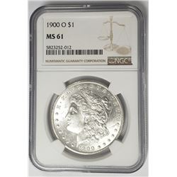 1900-O Morgan Silver Dollar $1 NGC MS61