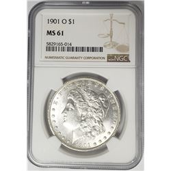 1901-O Morgan Silver Dollar $1 NGC MS61