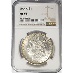 1904-O Morgan Silver Dollar $1 NGC MS62