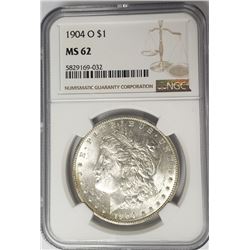 1904-O Morgan Silver Dollar $1 NGC MS62