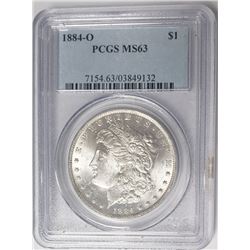 1884-O Morgan Silver Dollar $1 PCGS MS63