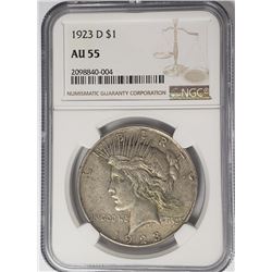 1923-D Peace Dollar $1 NGC AU55