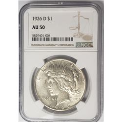 1926-D Peace Dollar $1 NGC AU50