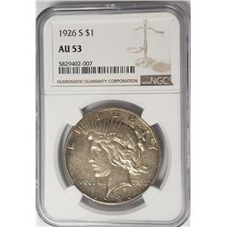1926-S Peace Dollar $1 NGC AU53