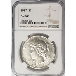 1927-P Peace Dollar $1 NGC AU50