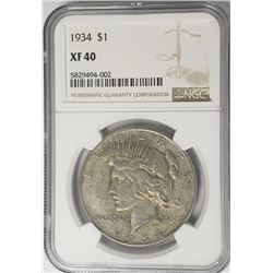 1934-P Peace Dollar $1 NGC XF40
