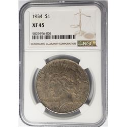 1934-P Peace Dollar $1 NGC XF45