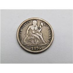 1876-CC SEATED DIME