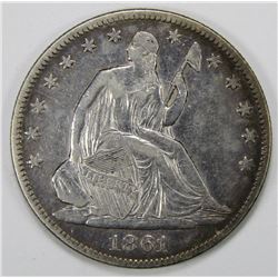 1861 SEATED HALF DOLLAR