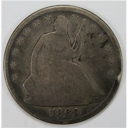 1869 SEATED HALF DOLLAR