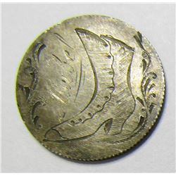 1884 SEATED DIME "LOVE TOKEN"