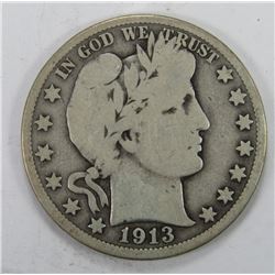 1913 BARBER HALF DOLLAR
