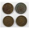 Image 1 : 4- NICE INDIAN CENTS- 1901, 1902, 1904, 1906