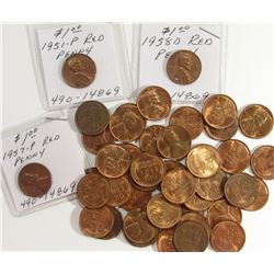 43- BU/UNC Lincoln Wheat Cent Lot; (16)1944,