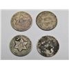 Image 1 : 4-THREE CENT SILVER COINS