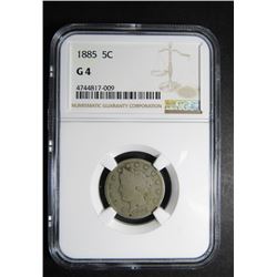 1885 LIBERTY V NICKEL NGC G4