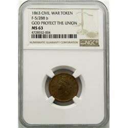1863 CIVIL WAR TOKEN NGC MS 63